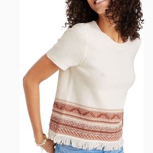Madewell Medina fringe sweater tee